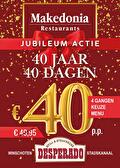 Jubileumactie: 40 jaar, 40 dagen lang, 40 euro voor ons 4-gangen menu!
